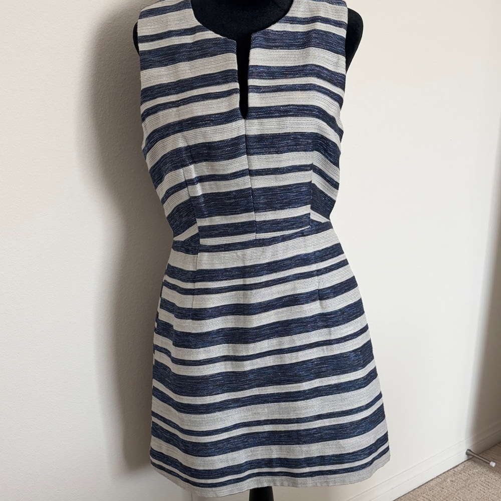 Pim + Larkin Navy and Gray Striped Mini Dress